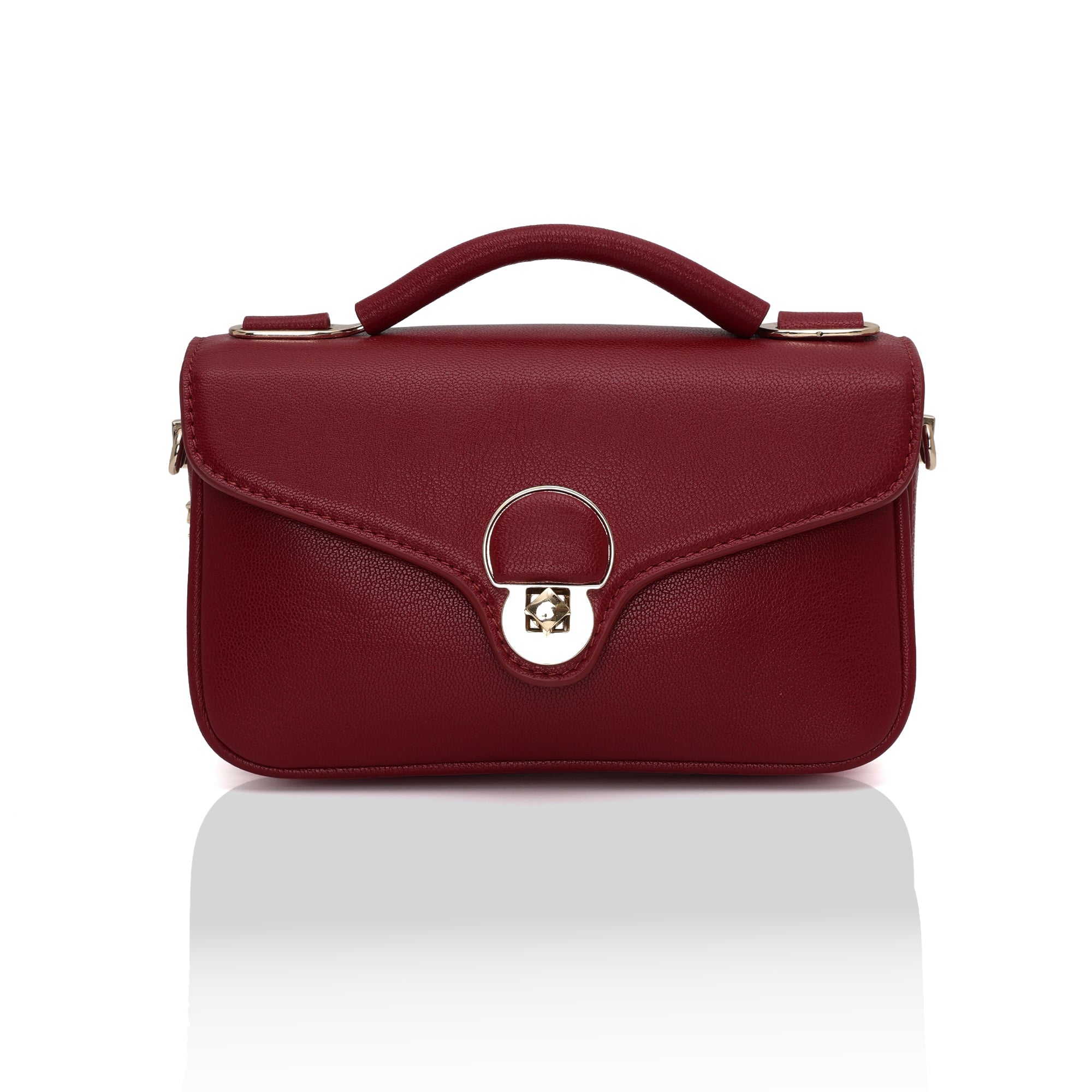 Terra : Napa leather Crossbody Bag (Red)