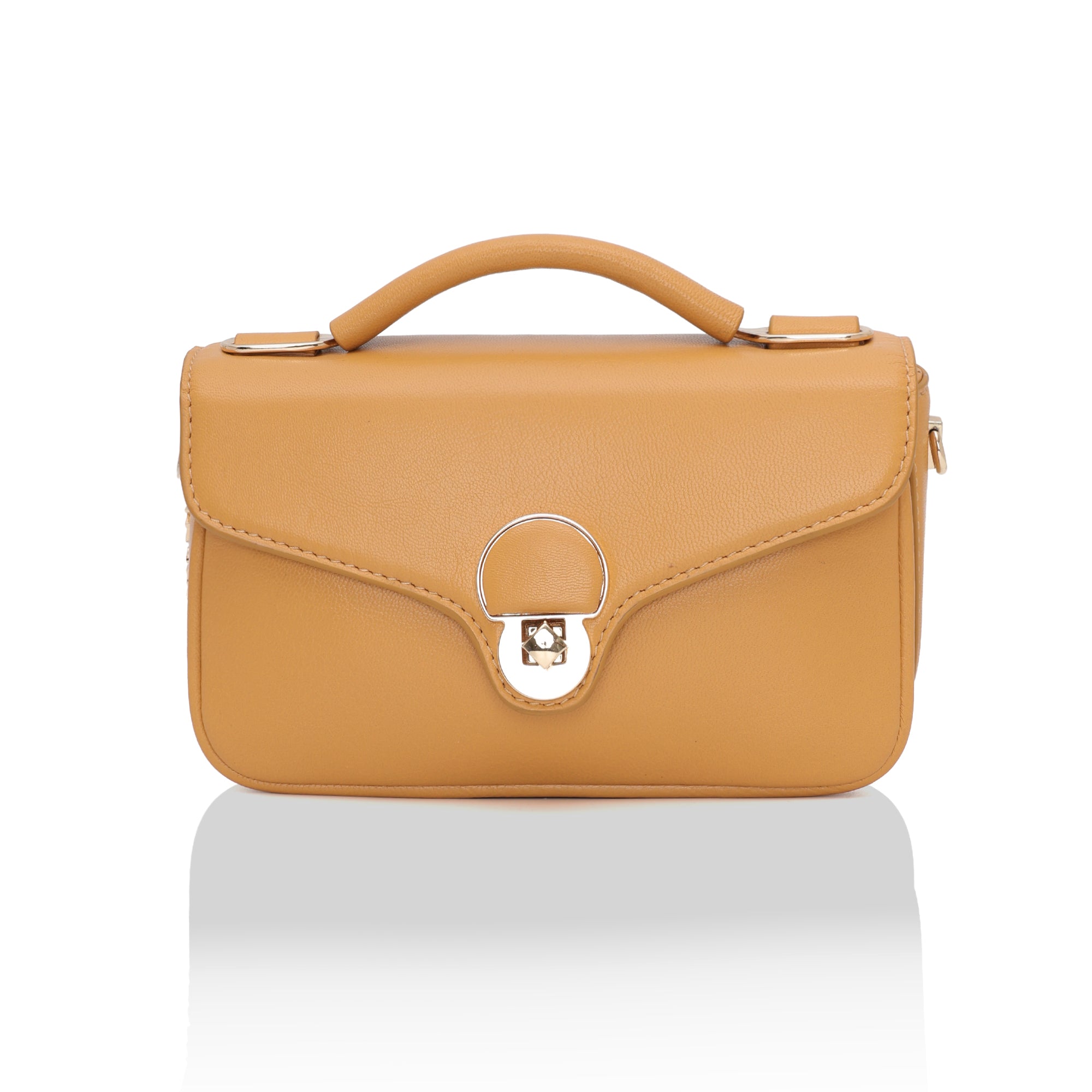 Terra : Napa leather Crossbody Bag (Mustard)