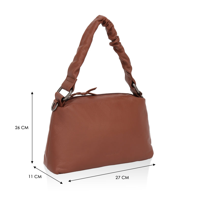 Verve: Napa Leather Crossbody Bag (Tan)