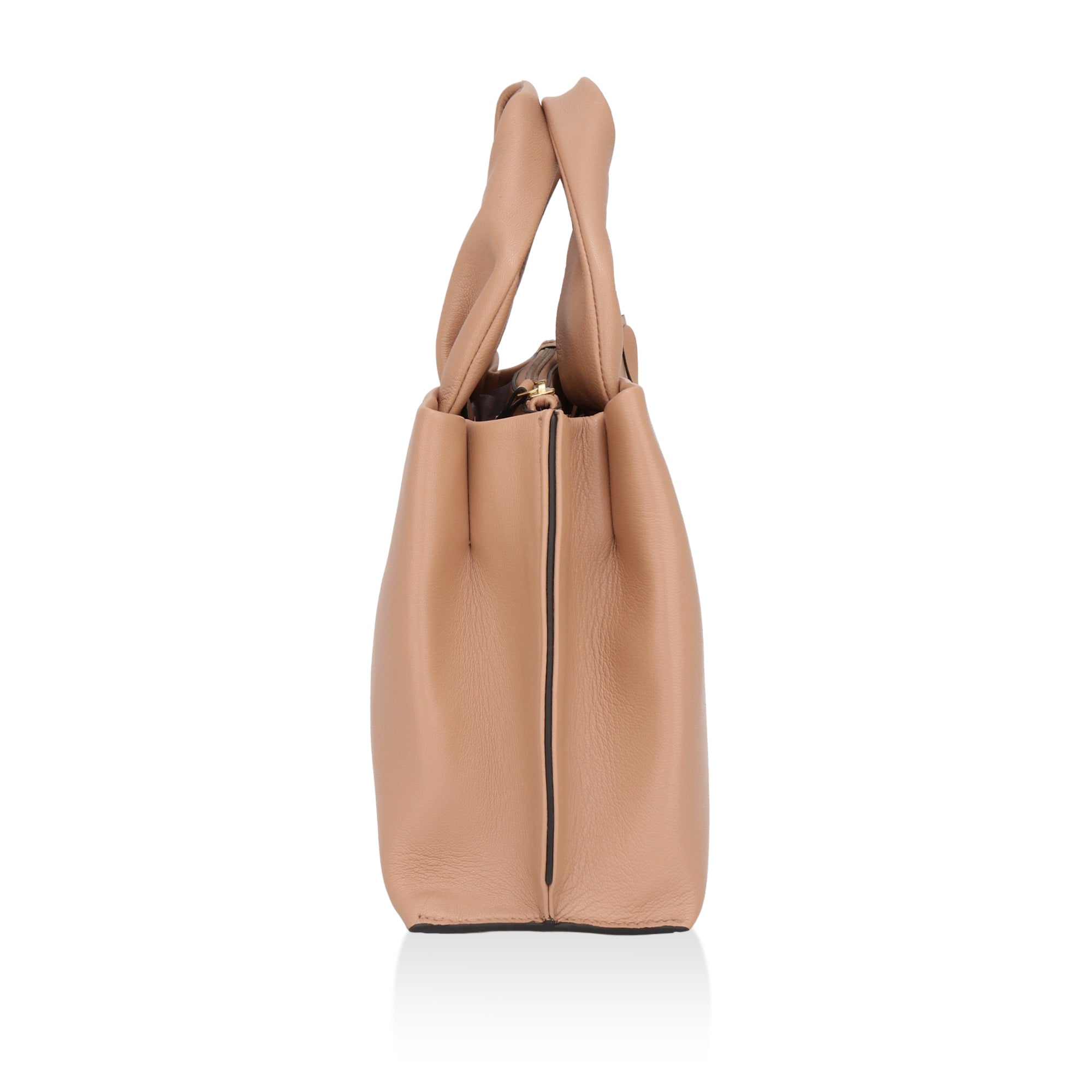 Mia : Napa Leather Handbag (Nude)