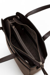 Opula: Scaled Leather Handbag (Brown)