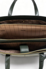 Divino: Napa Leather Laptop Handbag (Dark Green)