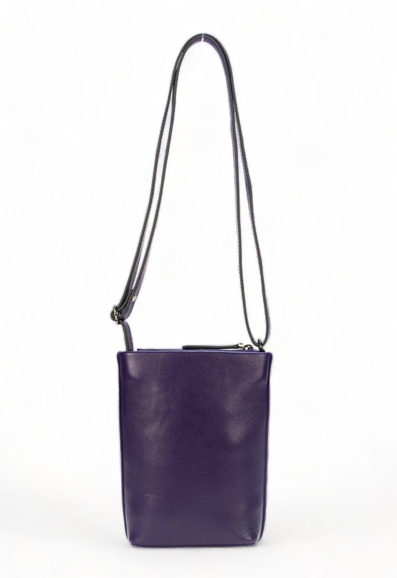 Sienna: Napa Leather Crossbody Bag (Purple)