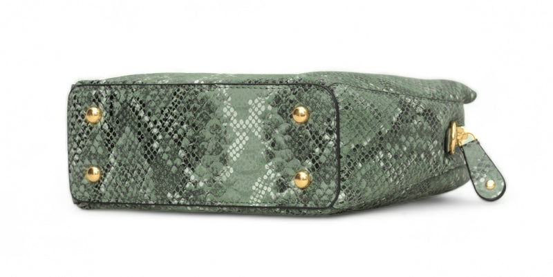 Savannah: Italian Leather Crossbody Bag (Green)