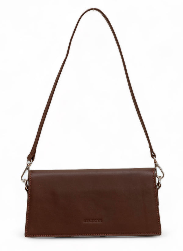 Vogue: Embossed Leather Shoulder Bag (Brown)