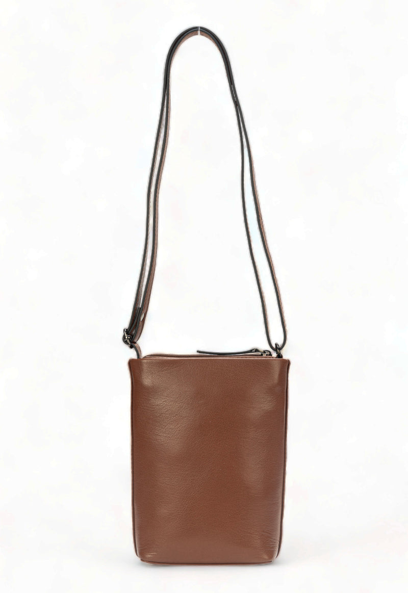 Sienna: Napa Leather Crossbody Bag (Tan)