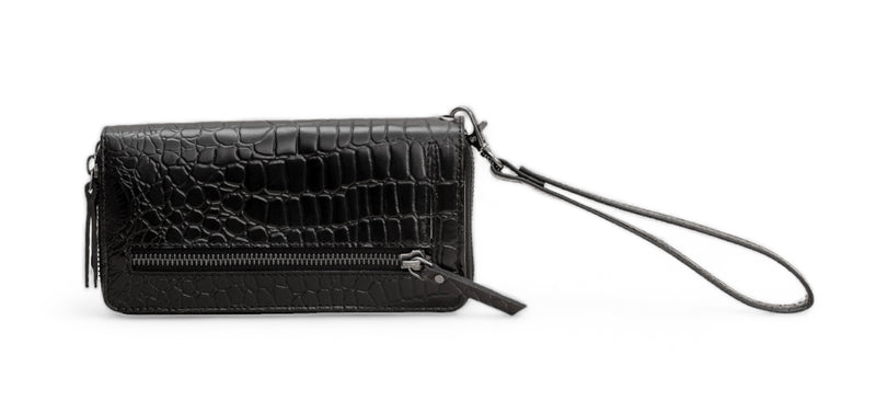 Panache: Double Zip Womens’ Wallets (Black)