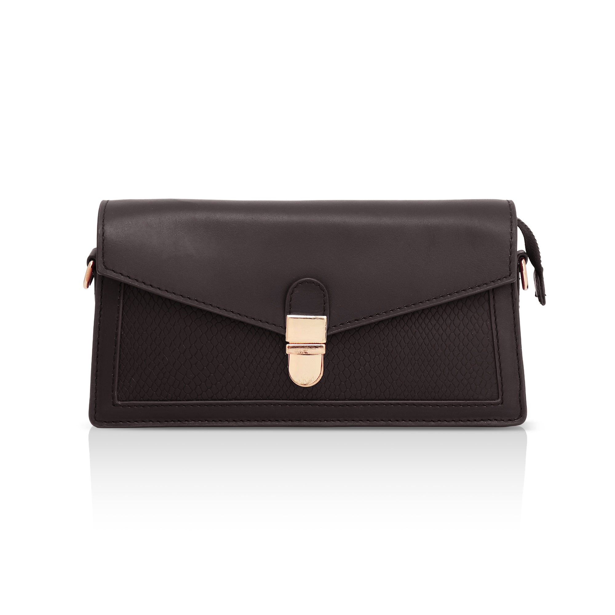 Vogue: Embossed Leather Shoulder Bag (Brown)
