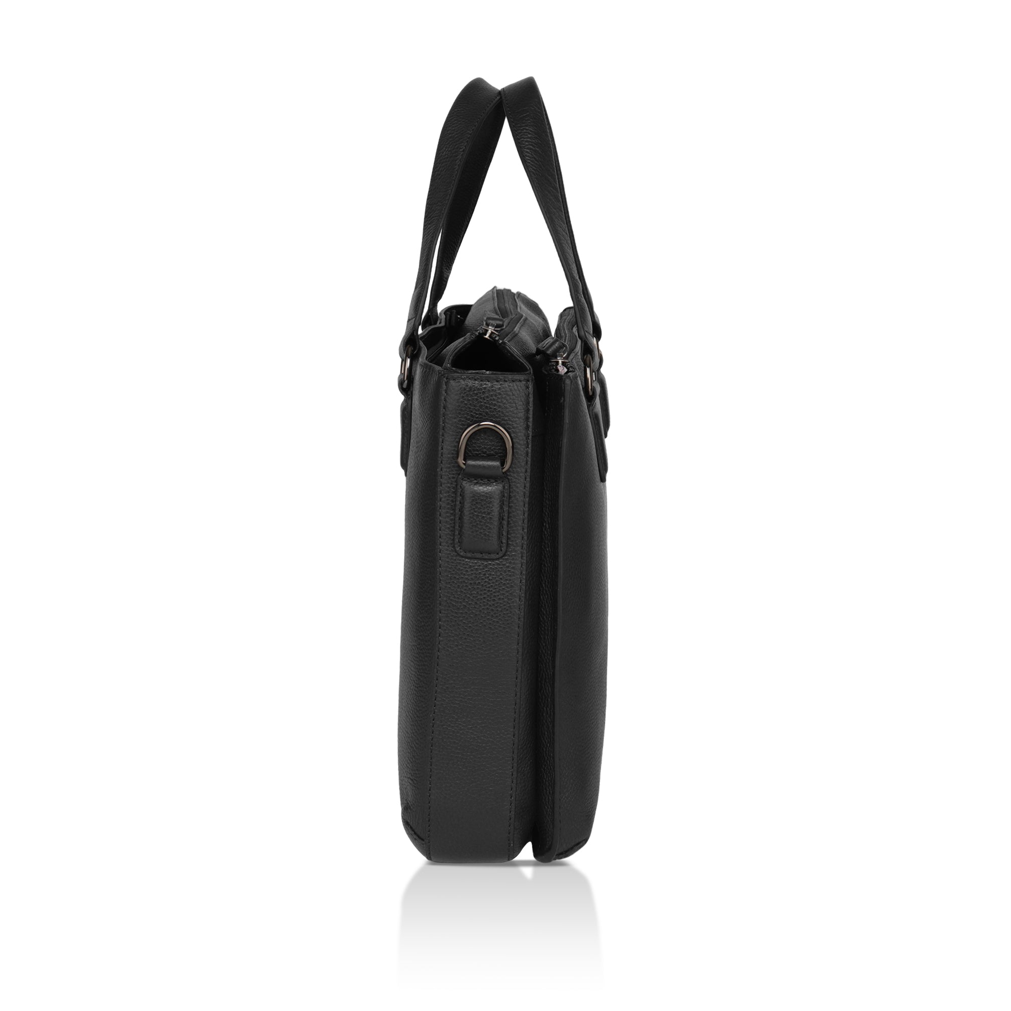 Nexa: Pebbled Leather Laptop Bag (Black)