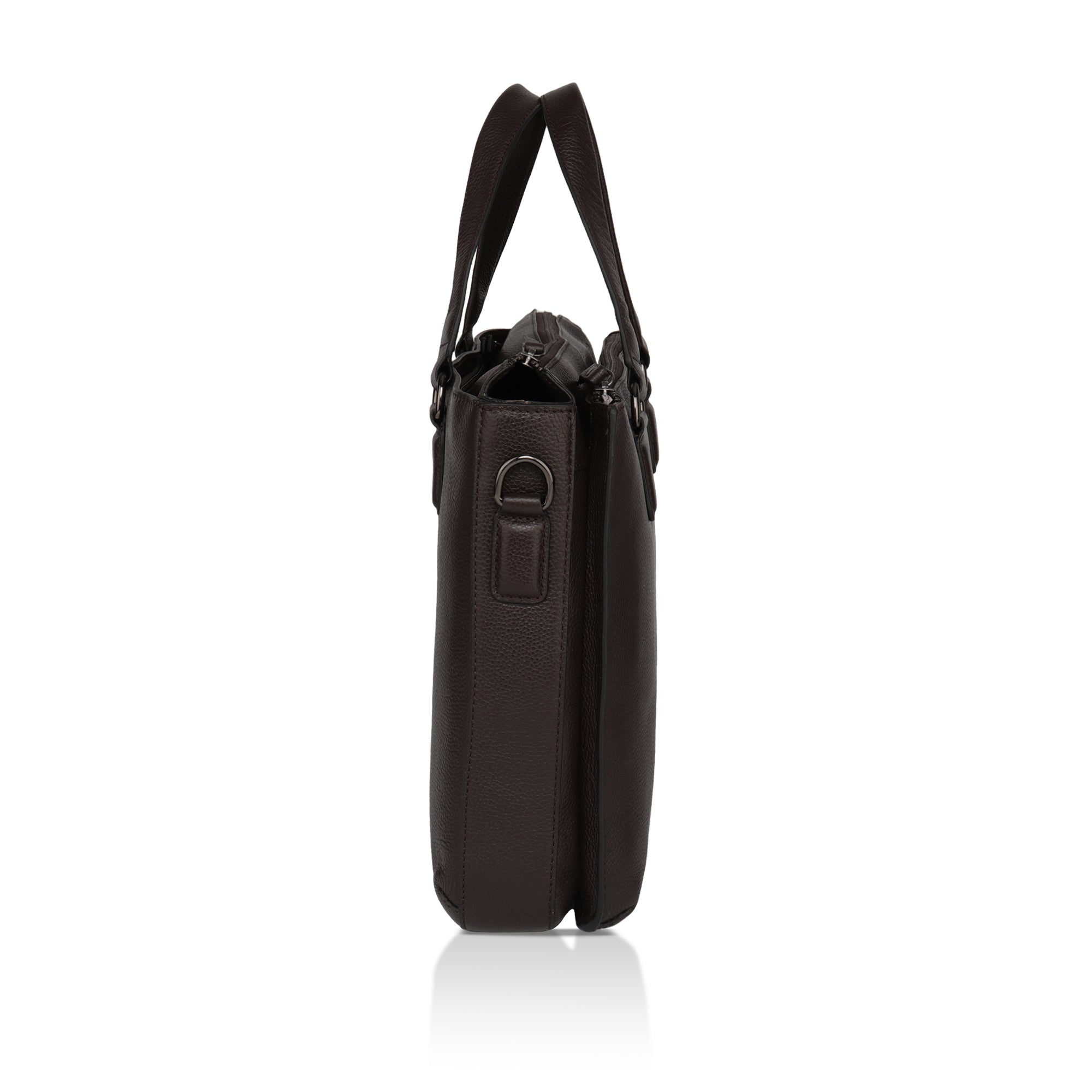 Nexa: Pebbled Leather Laptop Bag (Brown)