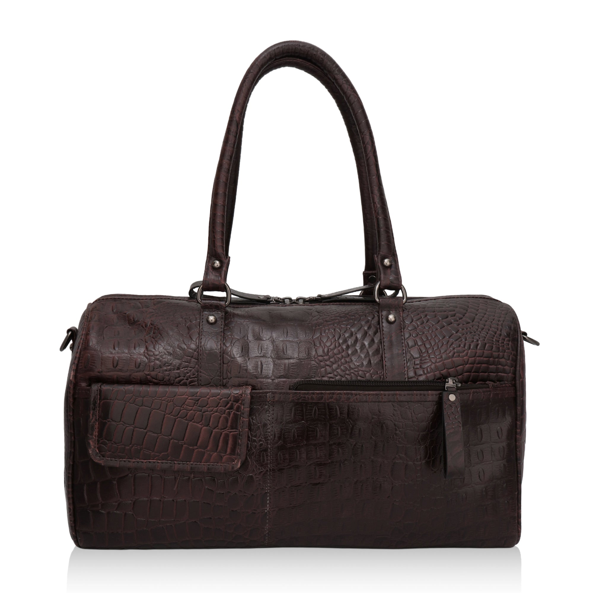 Elité: Luxury Leather Travel Duffel Bag (Brown)