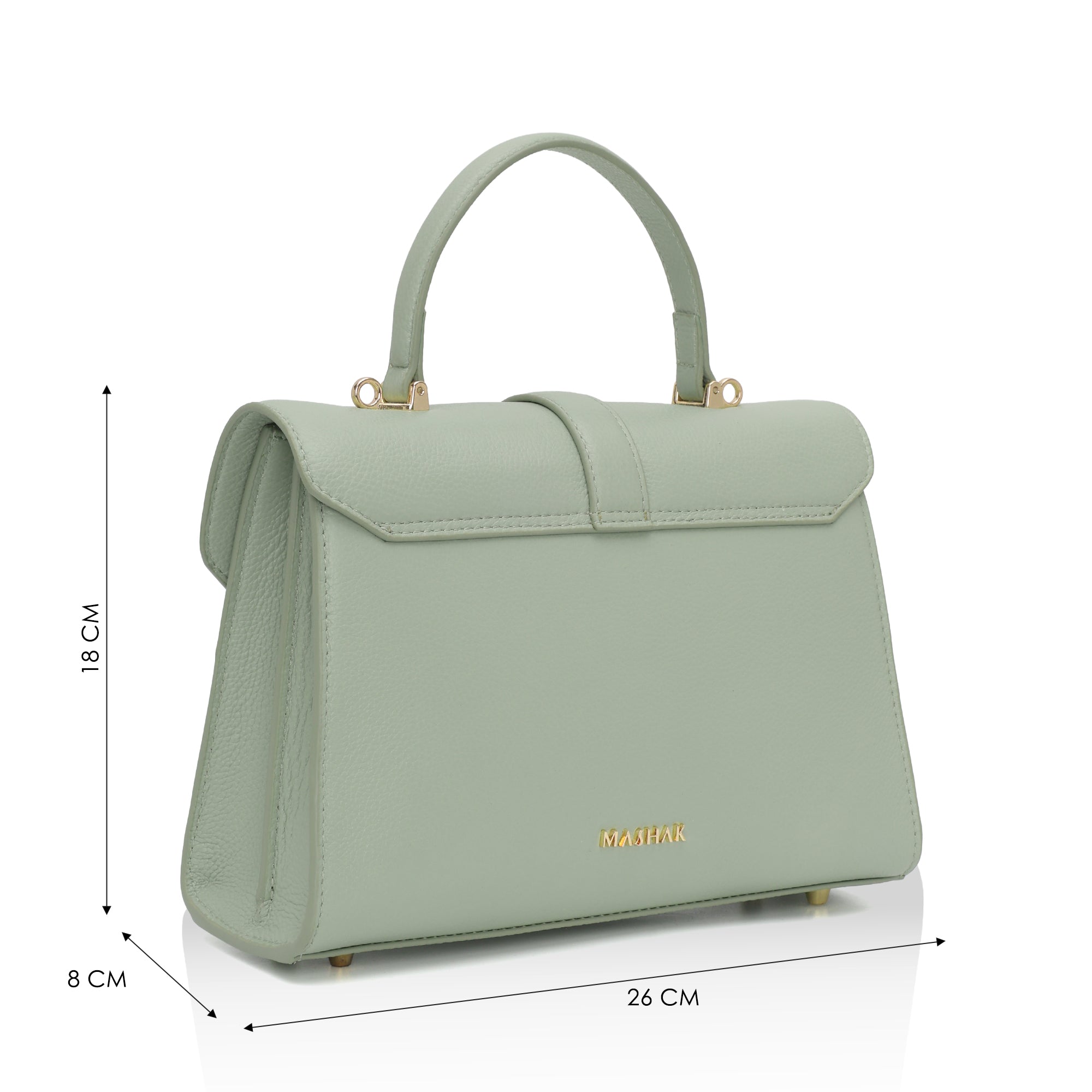 Solis: Full Grain Leather Handbag (Mint Green)