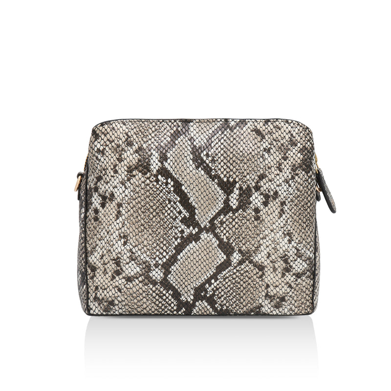 Savannah: Italian Leather Crossbody Bag (Grey)