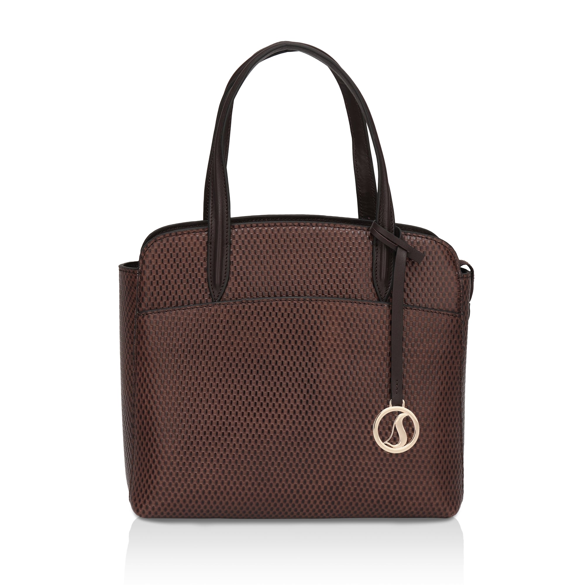 Opula: Scaled Leather Handbag (Brown)