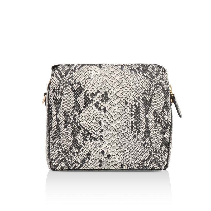 Savannah: Italian Leather Crossbody Bag (White)