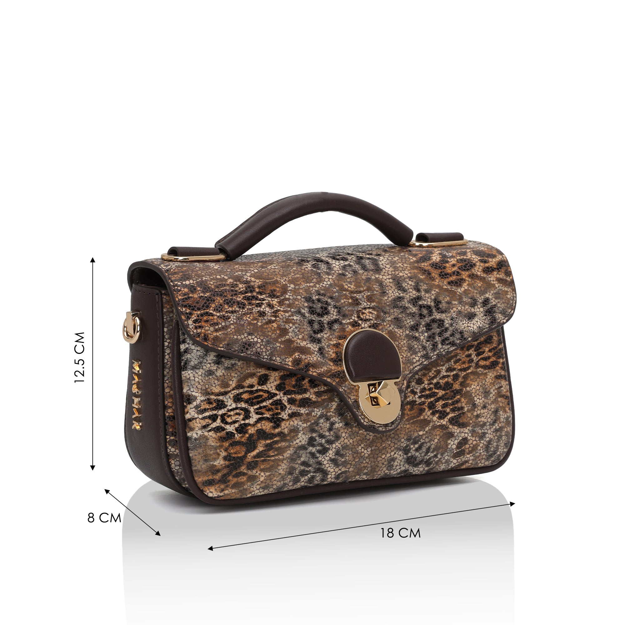 Terra : Italian leather Crossbody Bag (Brown)