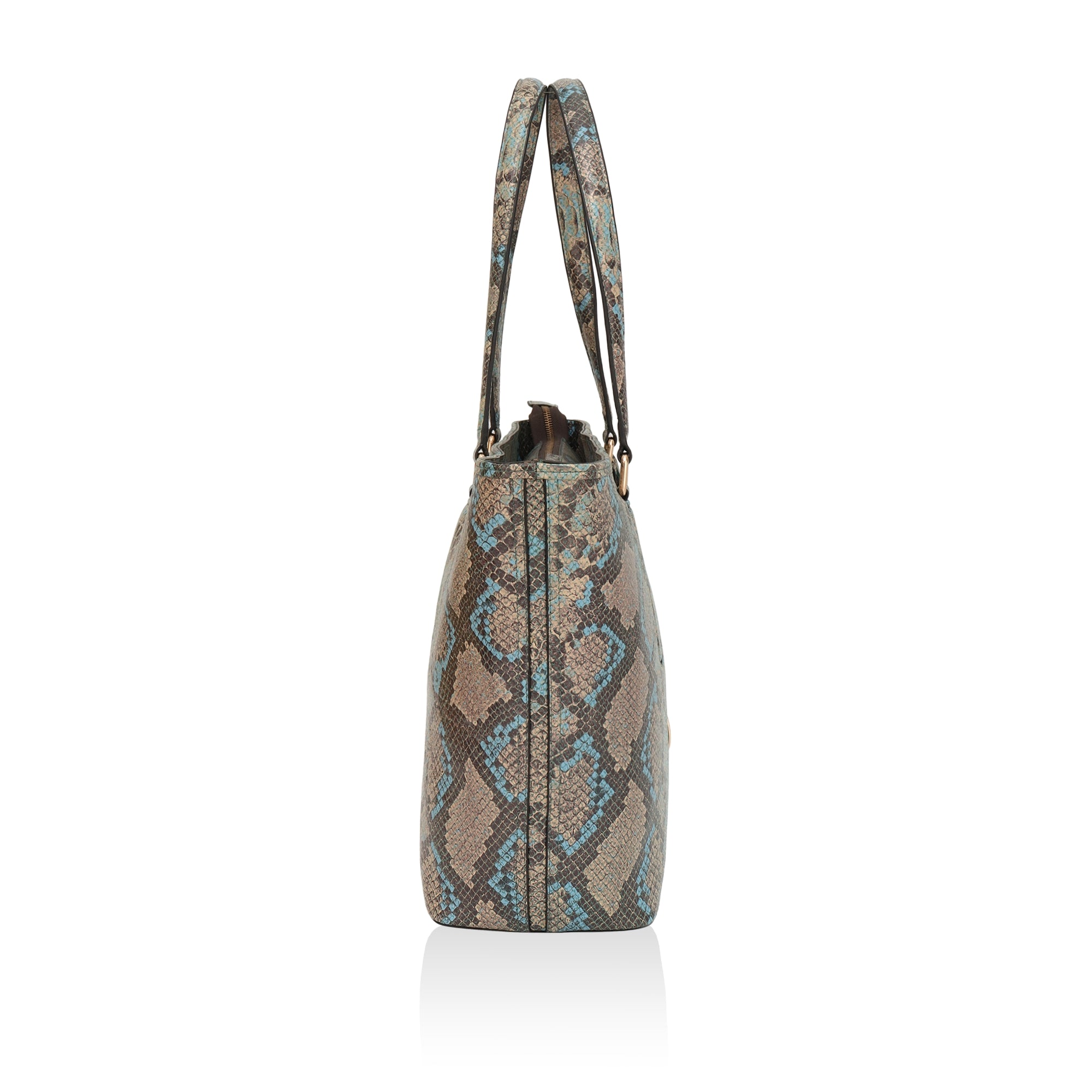Pinnacle: Italian Leather Laptop Tote Bag (Blue)