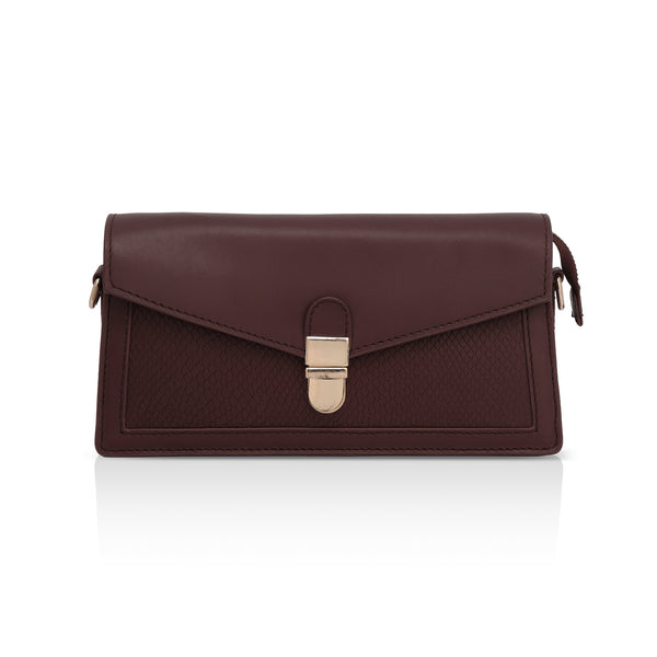 Vogue: Embossed Leather Shoulder Bag (Tan)
