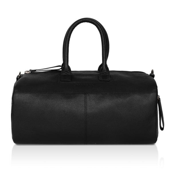 Zenith: Pebbled Leather Gym Duffel Bag (Black)