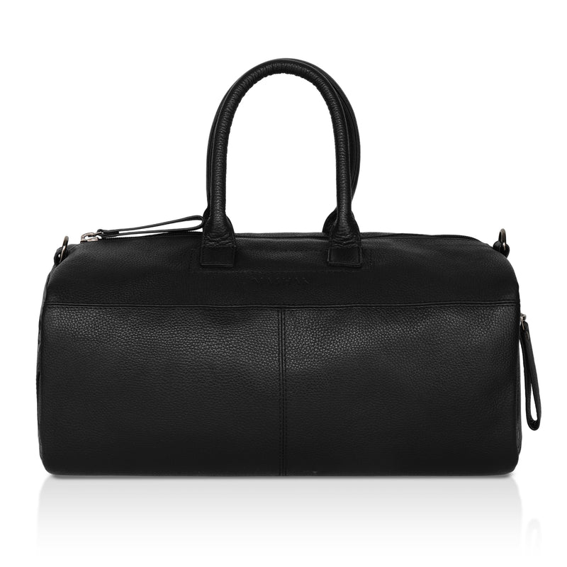 Zenith: Pebbled Leather Gym Duffel Bag (Black)