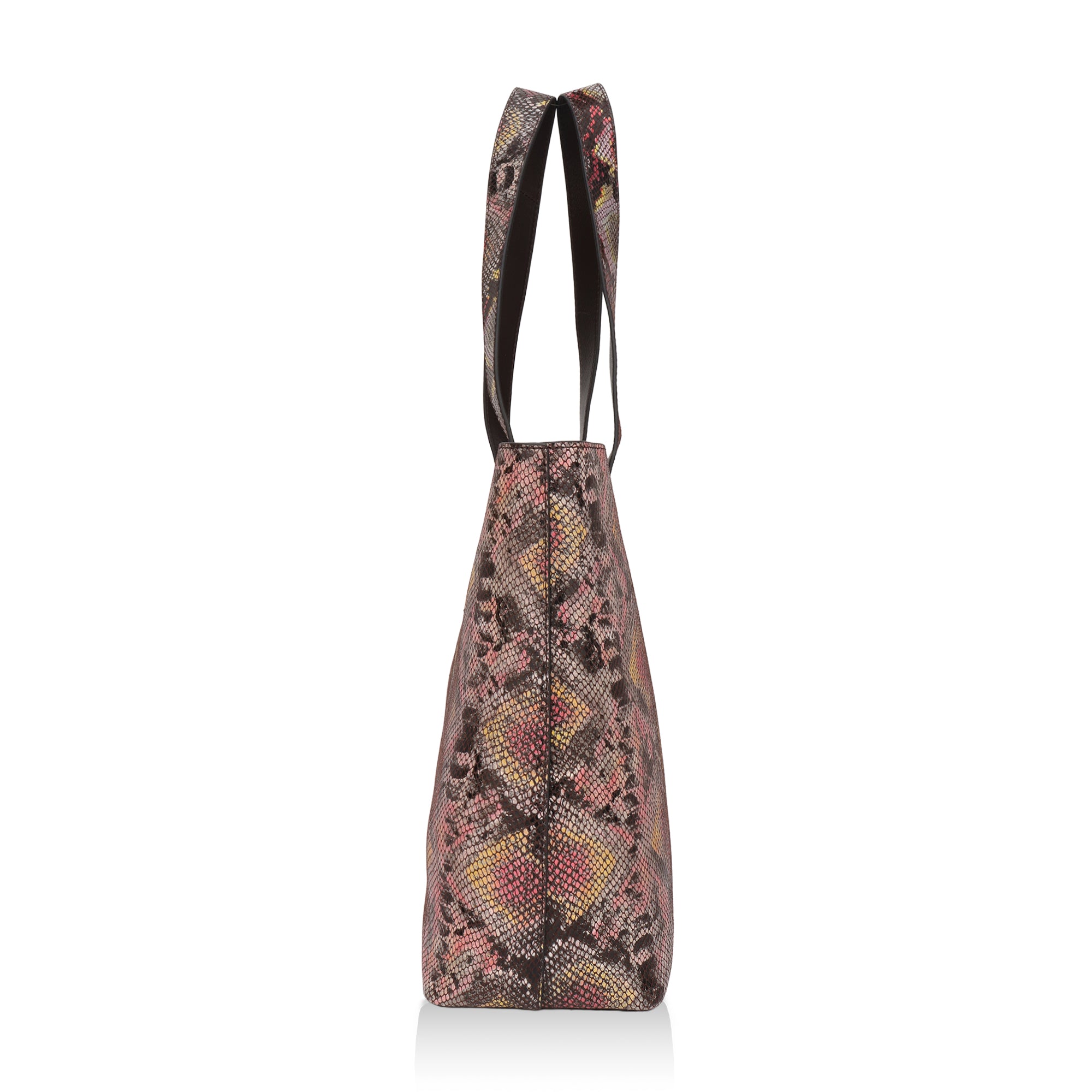 Wild Allure: Italian Leather Tote Bag (Multicolour)