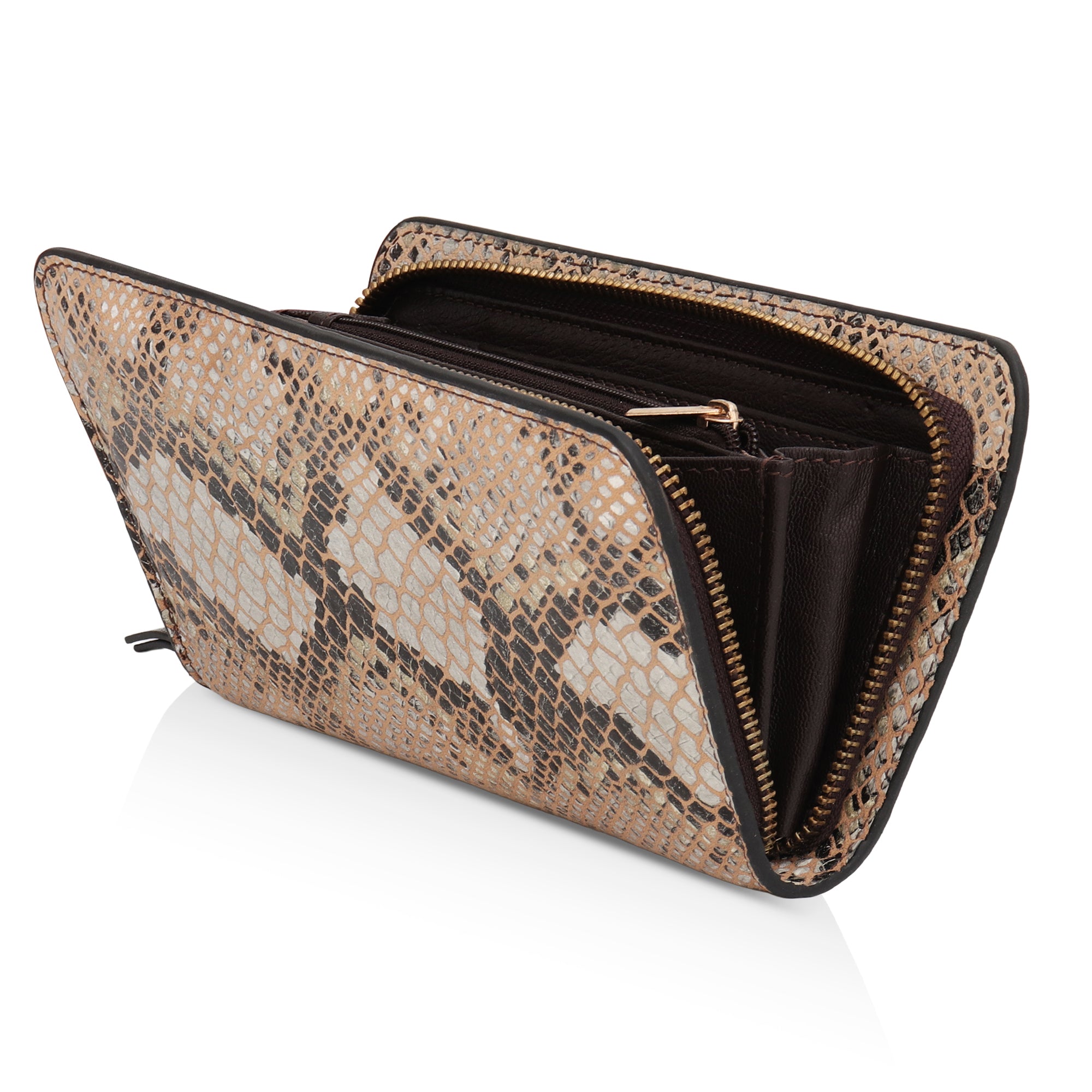 Azurea: Italian Leather Ladies’ Wallet (Beige)