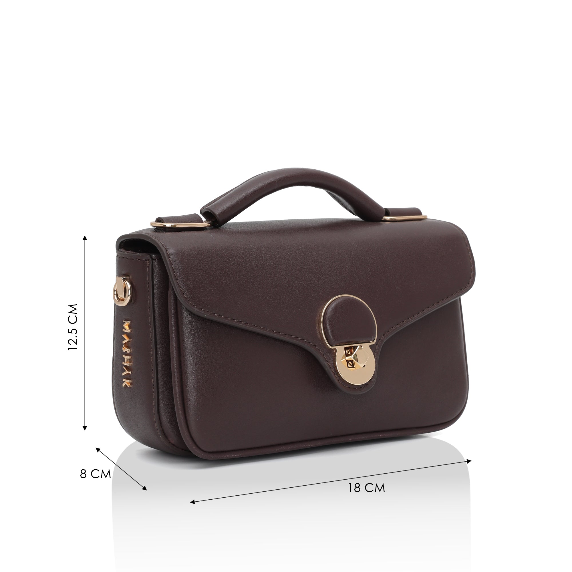 Terra : Napa leather Crossbody Bag (Brown)