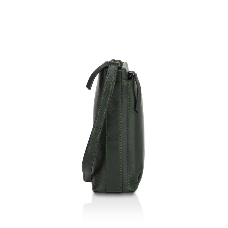 Sienna: Napa Leather Crossbody Bag (Dark Green)