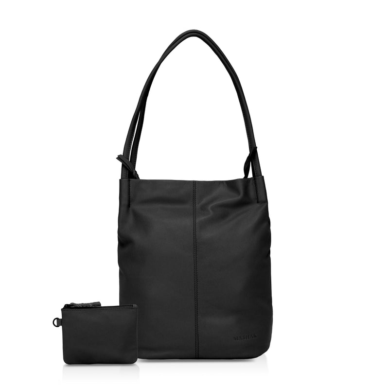 Boho: Soft Napa Leather Tote Bag (Black)