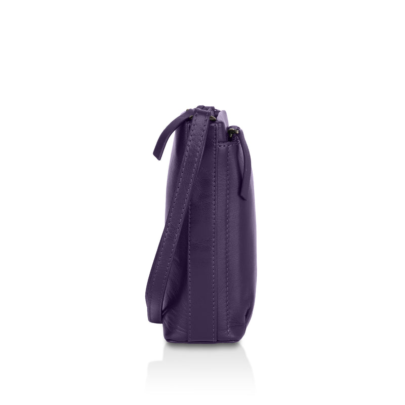 Sienna: Napa Leather Crossbody Bag (Purple)