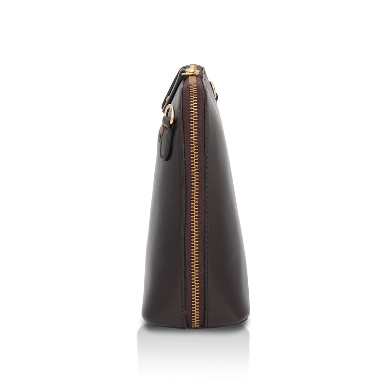 Luxeblend: Full Grain Leather Crossbody Bag (Brown)