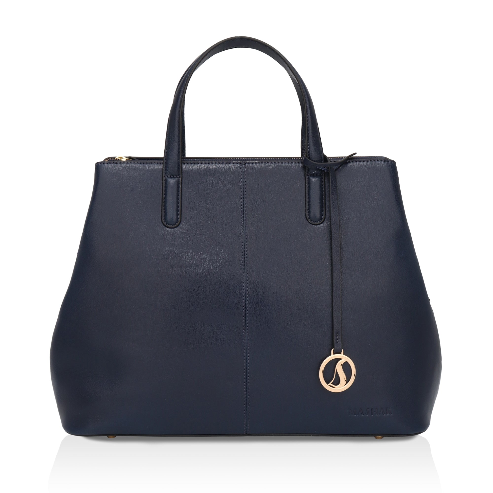 Divino: Napa Leather Laptop Handbag (Navy Blue)