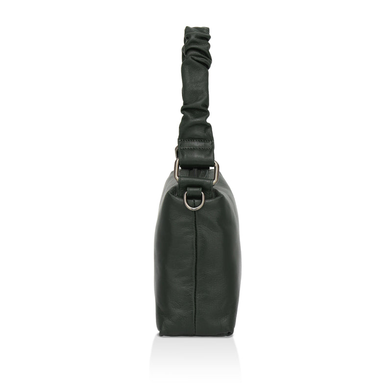 Verve: Napa Leather Crossbody Bag (Dark Green)