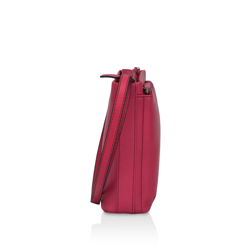 Sienna: Napa Leather Crossbody Bag (Hot Pink)