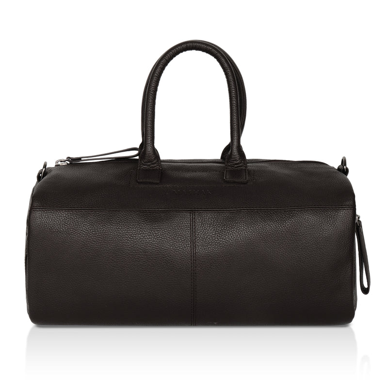 Zenith: Pebbled Leather Gym Duffel Bag (Brown)