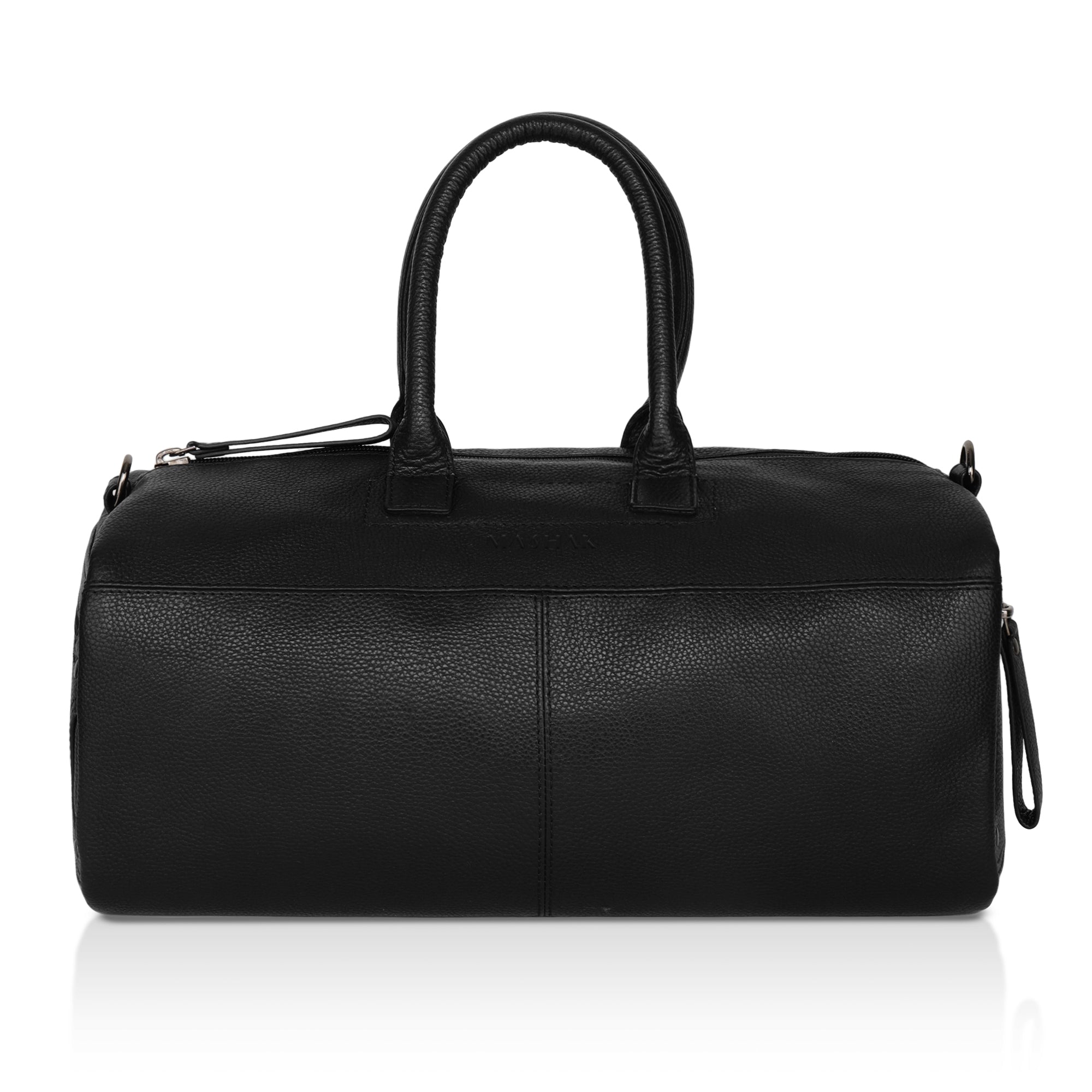 Zenith: Pebbled Leather Gym Duffel Bag (Black)