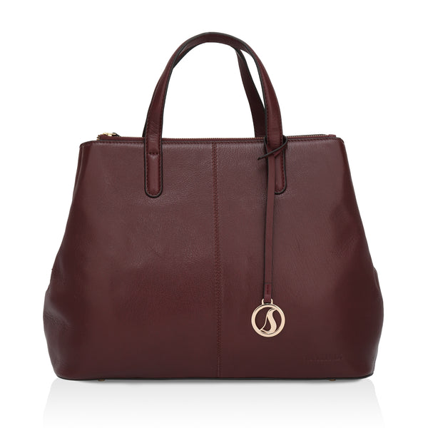 Divino: Napa Leather Laptop Handbag (Wine)