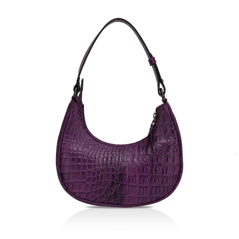 Dazzlo: Luxury Leather Shoulder Bag (Purple)