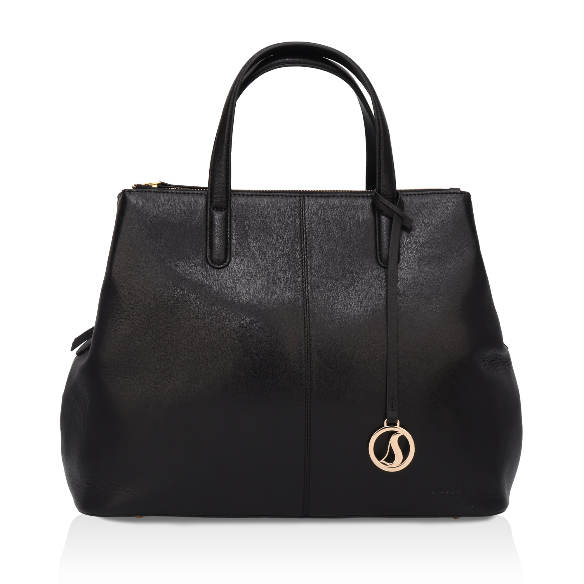 Divino: Napa Leather Laptop Handbag (Black)