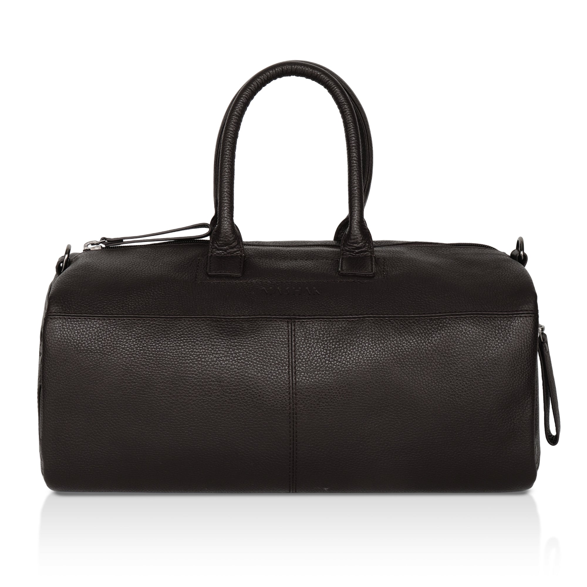 Zenith: Pebbled Leather Gym Duffel Bag (Brown)
