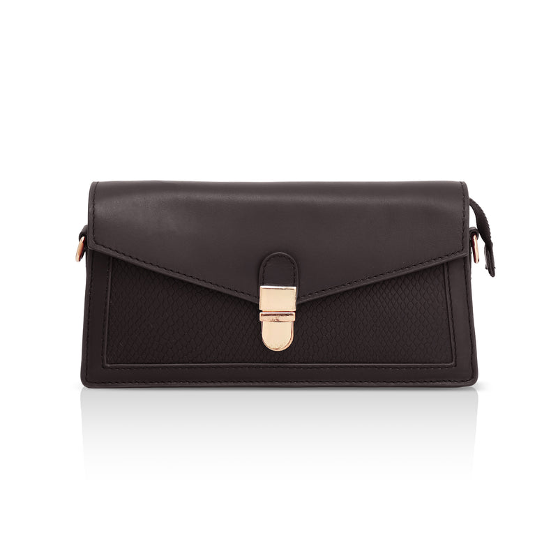 Vogue: Embossed Leather Shoulder Bag (Brown)