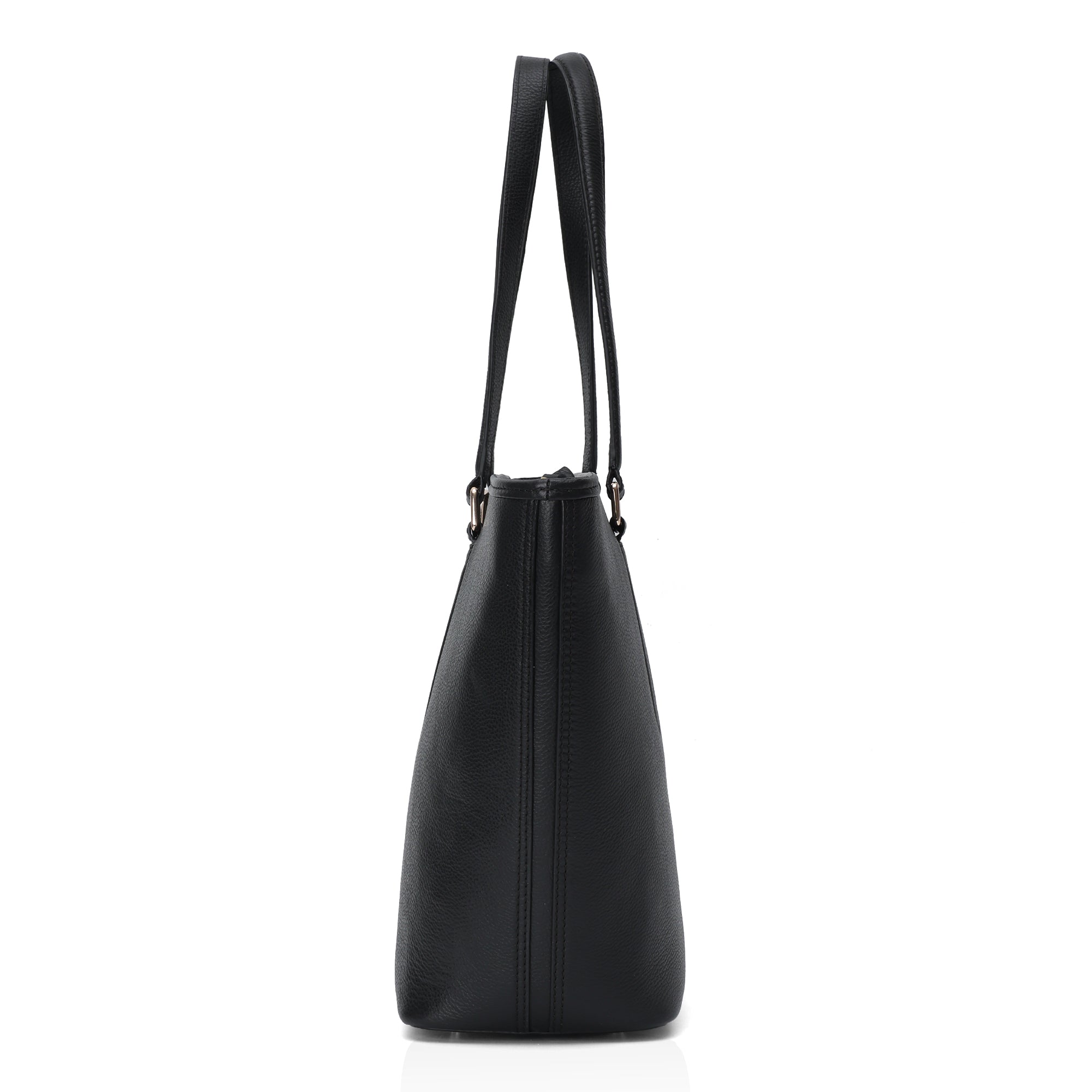 Pinnacle: Pebbled Leather Laptop Tote Bag (Black)