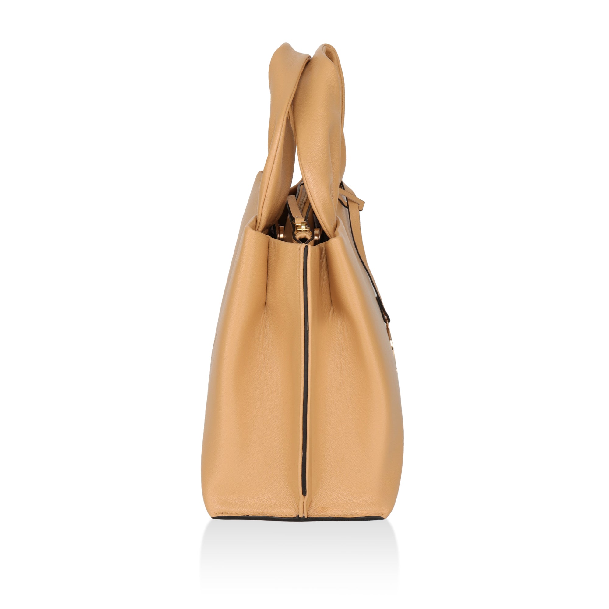 Mia : Napa Leather Handbag (Camel)