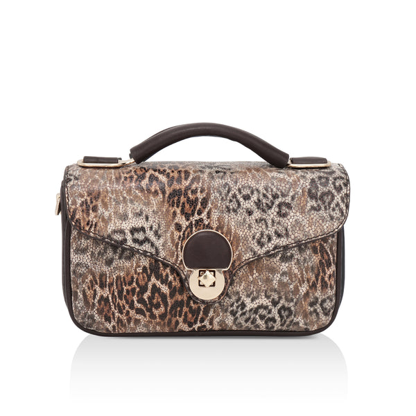 Terra: Italian Leather Cross Body Bag (Brown)