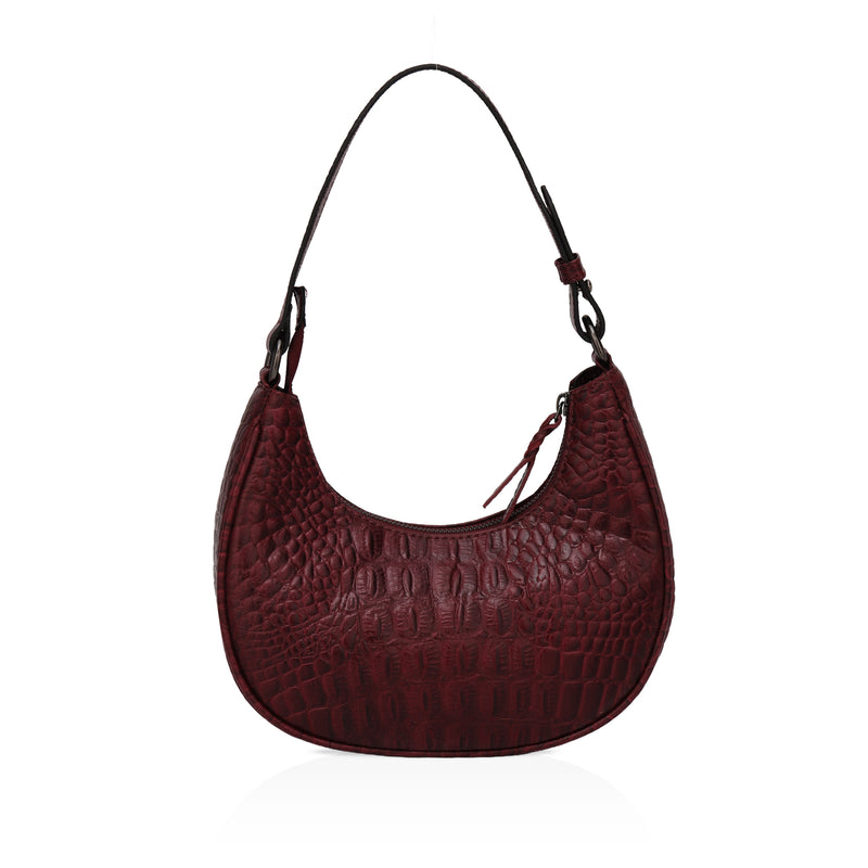 Dazzlo: Luxury Leather Shoulder Bag (Cherry Red)