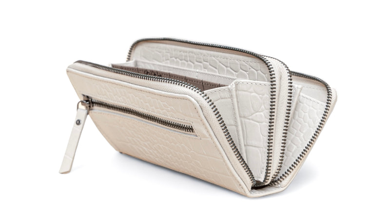 Panache: Double Zip Womens’ Wallets (Cream)