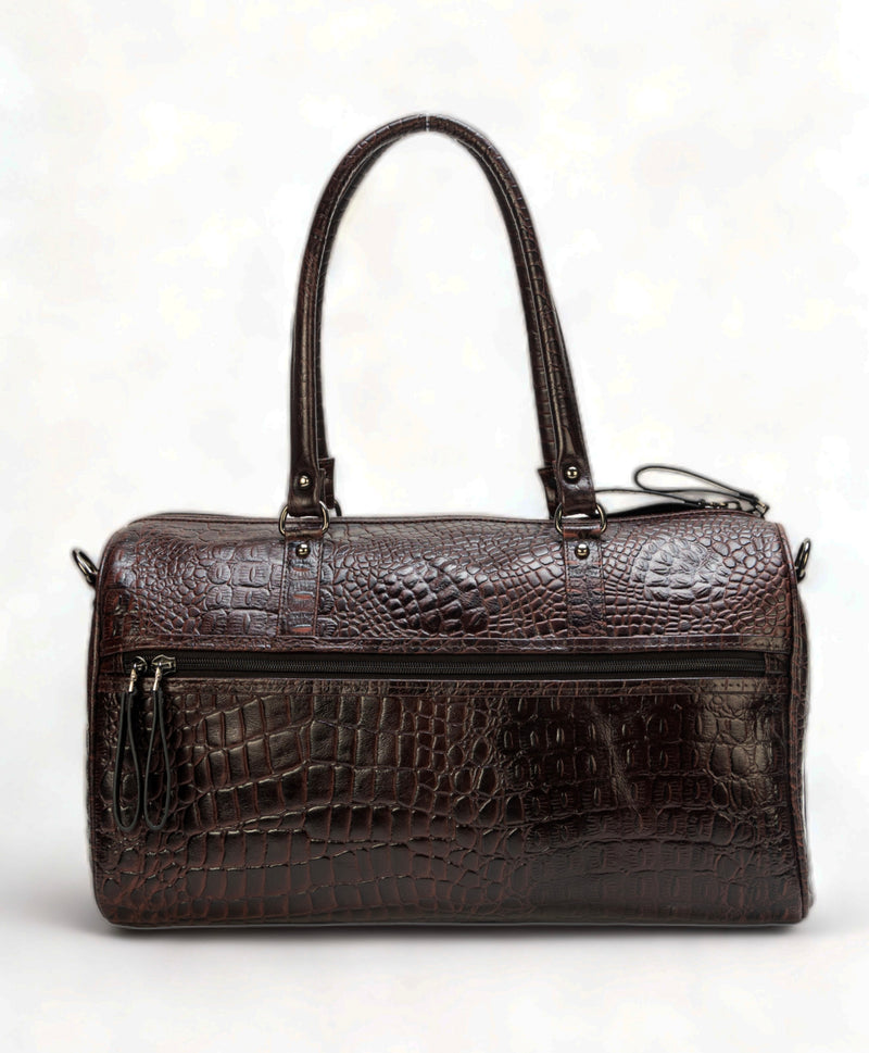 Elité: Luxury Leather Travel Duffel Bag (Brown)