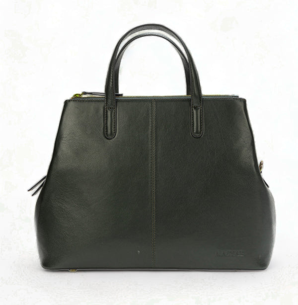 Divino: Napa Leather Laptop Handbag (Dark Green)