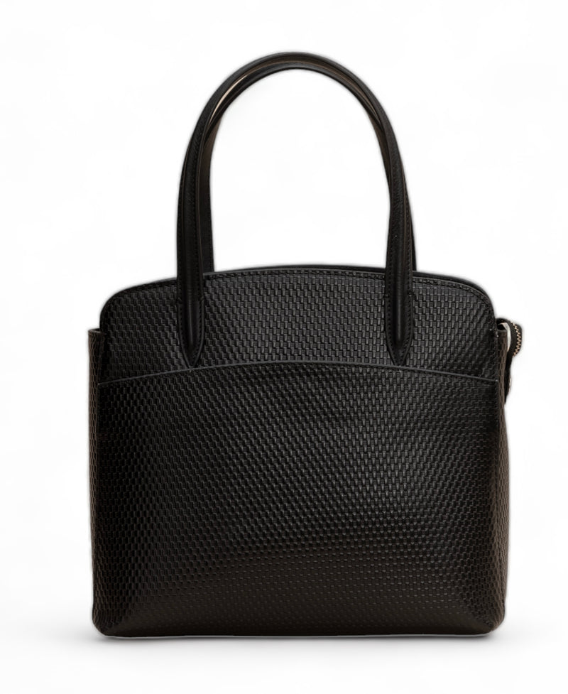 Opula: Scaled Leather Handbag (Black)