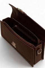 Vogue: Embossed Leather Shoulder Bag (Brown)